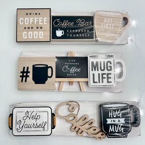 Target Bulls Eyes Playground Mini Coffee Bar Signs 3 set.